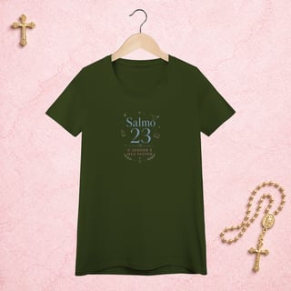 Nome do produto Salmo 23 Floral - Feminina Estampa Central