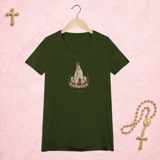 Nome do produto Nossa Senhora de Fátima Floral - Feminina Estampa Central