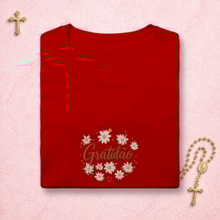 Nome do produto Gratidão Floral - Feminina Estampa Central