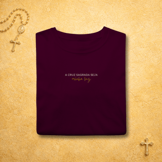 Nome do produto A Cruz Sagrada Seja Minha Luz - Escrita Minimalista