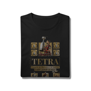 Nome do produto Camiseta Flamengo TETRA: A Hegemonia Nacional (Edição de Ouro) - Algodão Prime