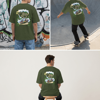 Nome do produto Oversize Rua Verde — Estampa “Skate até o Último Trago”
