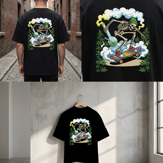 Oversize Rua Verde — Estampa “Skate até o Último Trago”