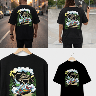 Nome do produto Oversize Rua Verde — Estampa “Skate até o Último Trago”