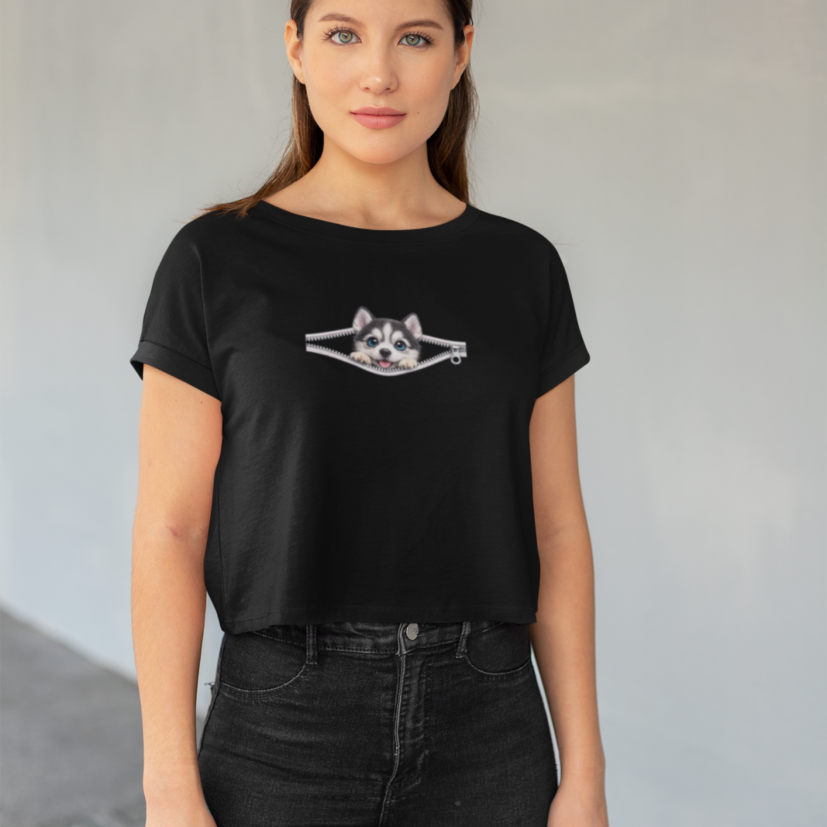 Nome do produto: Cropped ZIP PETS – Cute Puppy Husky