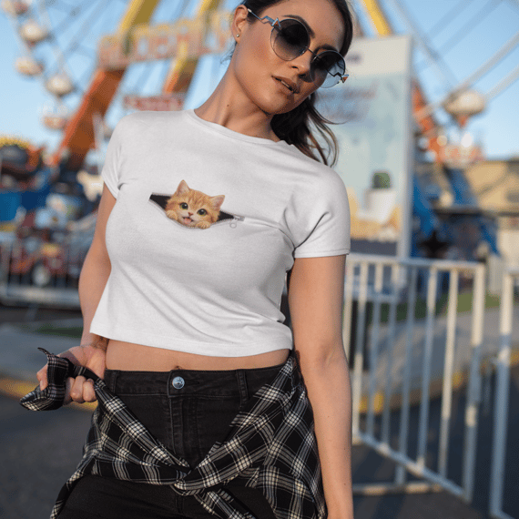 Cropped ZIP PETS –  Cute Orange Kitten