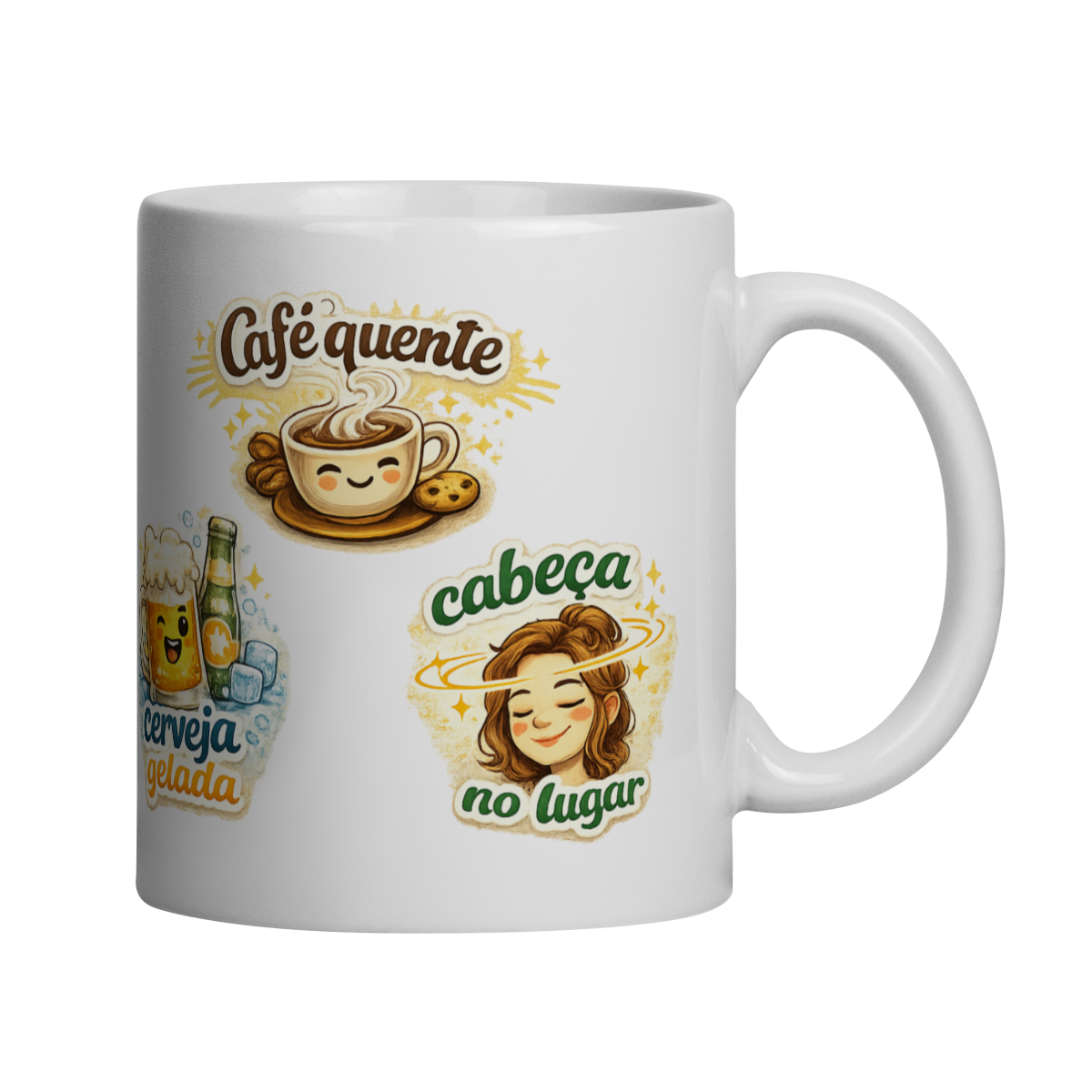 Nome do produto: Caneca - Café e cerveja Fem