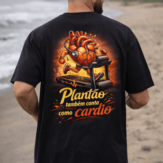 Camiseta Oversized BRUMI — Plantão Também Conta Como Cardio