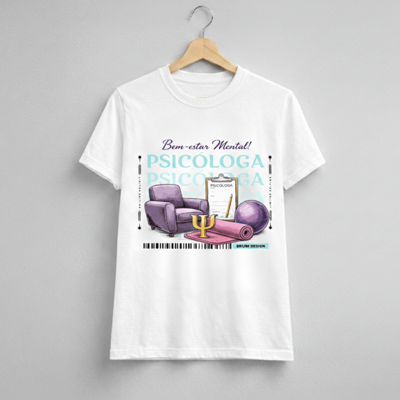 Camiseta Baby Long Feminina BRUMI – Psicóloga: Bem-Estar Mental (BK002)