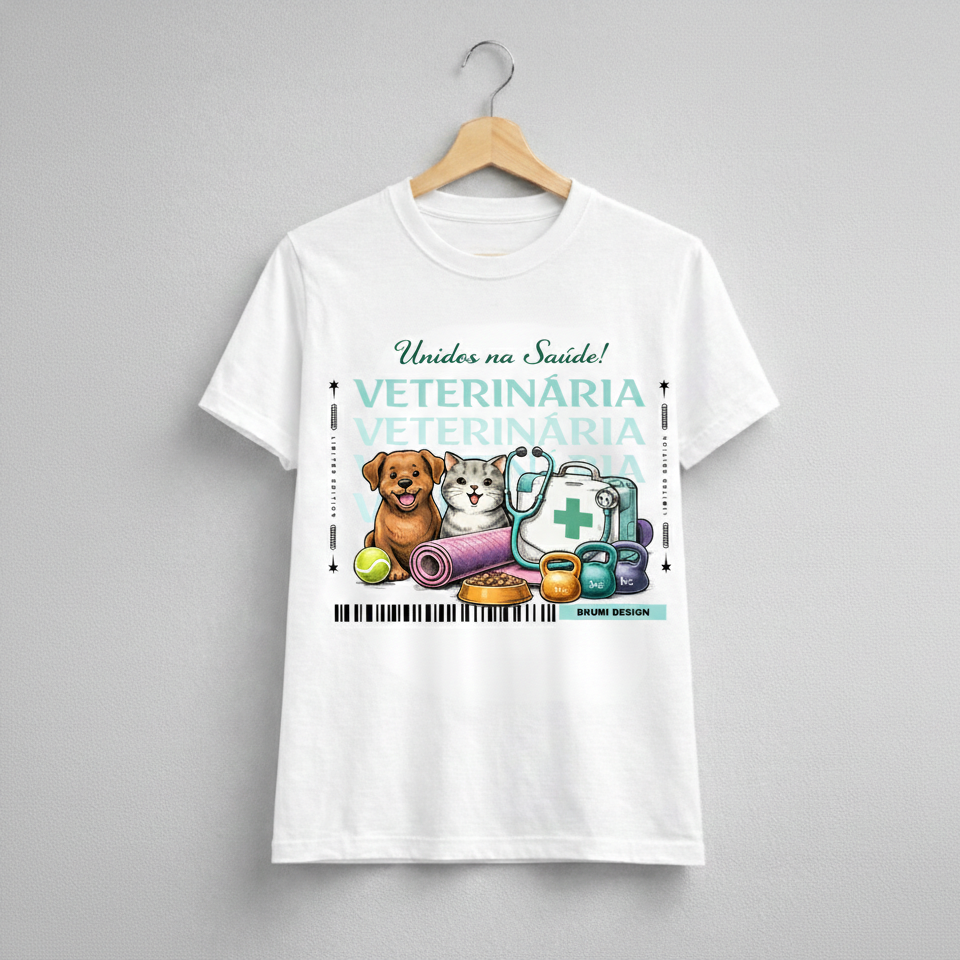 Nome do produto: Camiseta Baby Long Feminina BRUMI – Veterinária: Unidos na Saúde (BK004)