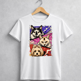 Modelo 4 — Pets Personalizados | Estilo Ilustração Colorida (Comic Art)