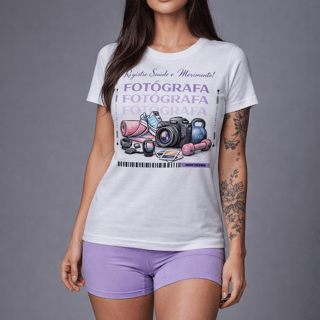 Nome do produto Camiseta Baby Long Feminina BRUMI – Fotógrafa: Registre Saúde e Movimento (BK020)