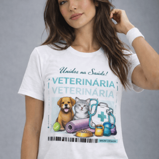 Nome do produto Camiseta Baby Long Feminina BRUMI – Veterinária: Unidos na Saúde (BK004)