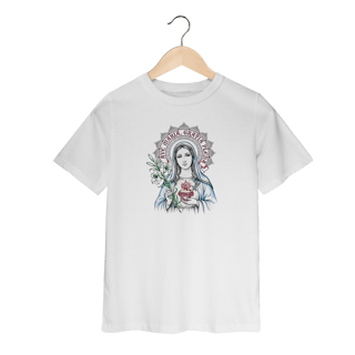 Camiseta Quality Infantil 100% Algodão (2 a 8) — Ave Maria, Gratia Plena