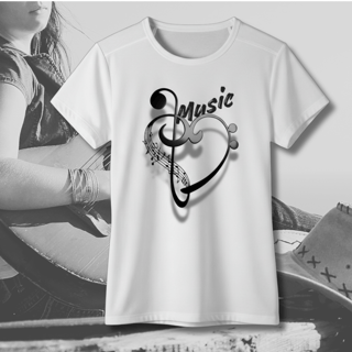 Camiseta Feminina Music Heart