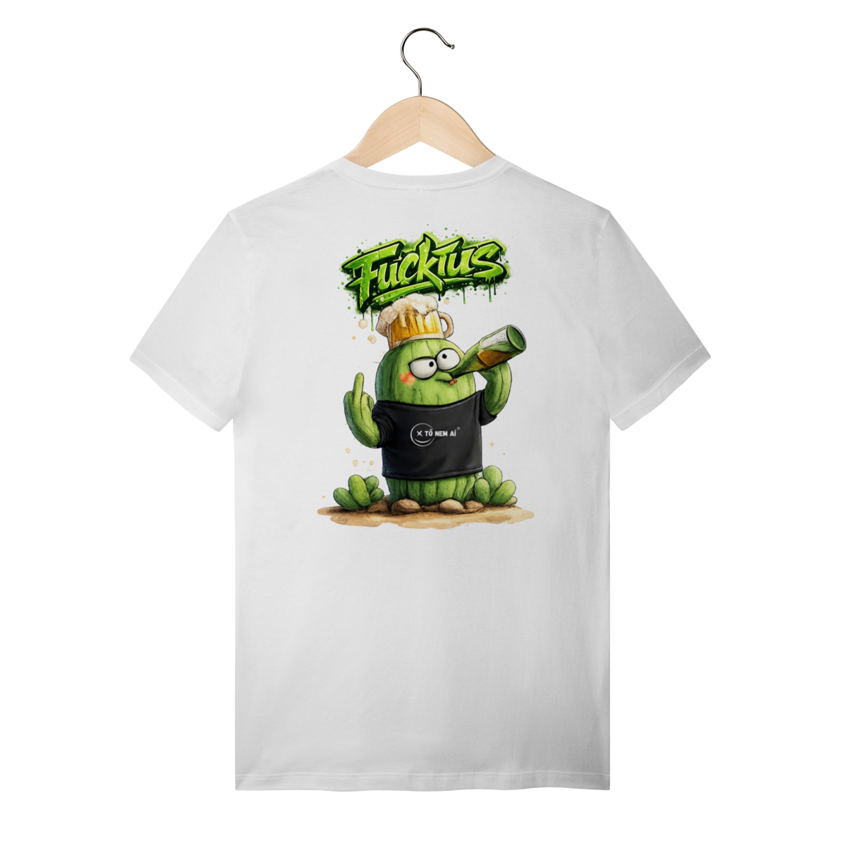 Camiseta Fucktus Beer – Streetwear Divertida Tô Nem Aí
