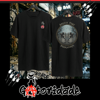 Camiseta Plus Size Gato Preto - Angelic Fury: Purrgatory - Gatoridade