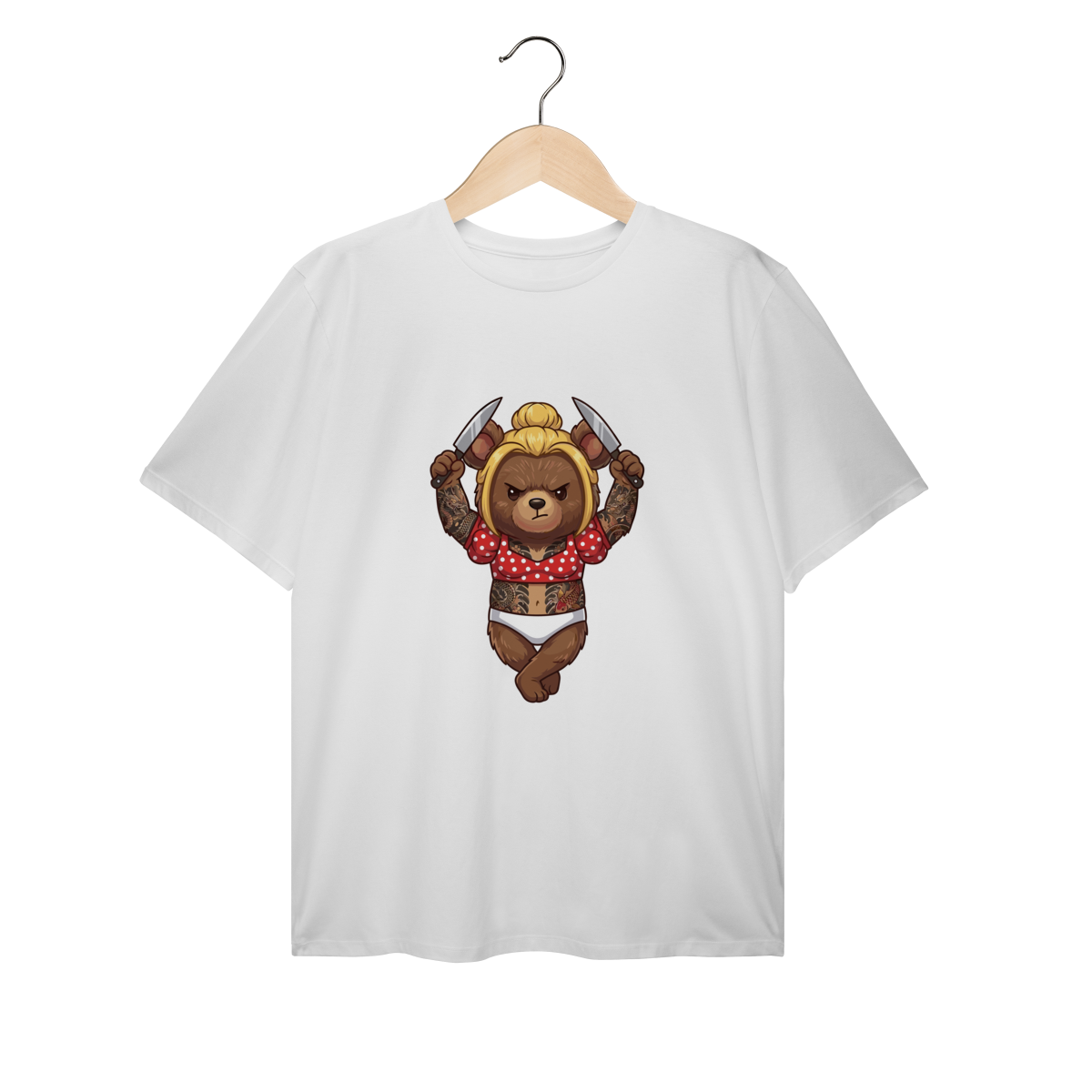 T-Shirt Plus Size | Cute Chibi Bear Kawaii Urso Fantasiado de Britney. “Its Britney, Bitch” 