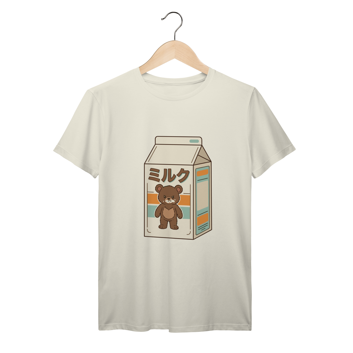 T-Shirt  Prime |  Cute Chibi Bear Kawaii  Urso Marrento na Caixa de Leite