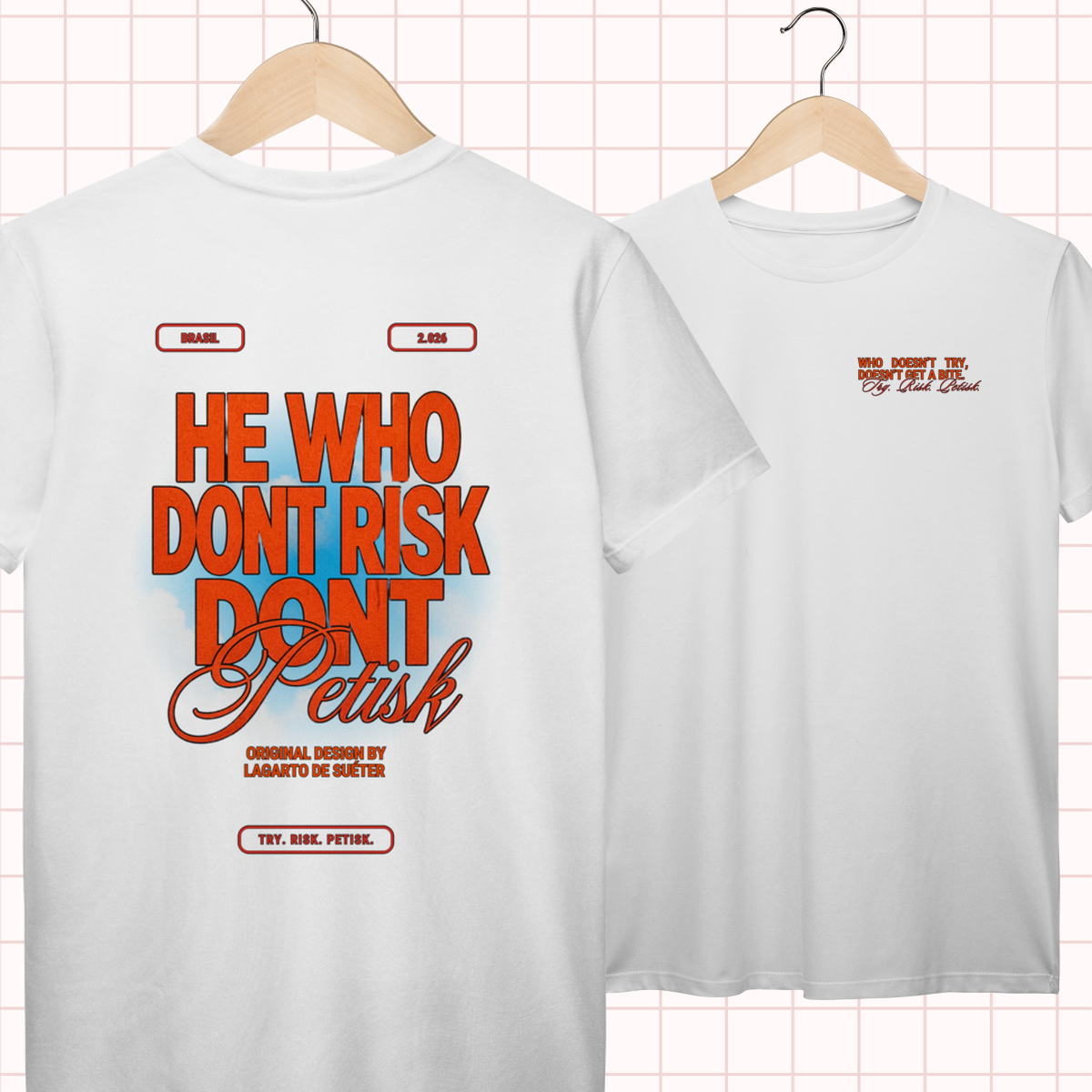 Camiseta Regular Fit | Quem não arrisca, não petisca - Ditados Populares | 100% Algodão