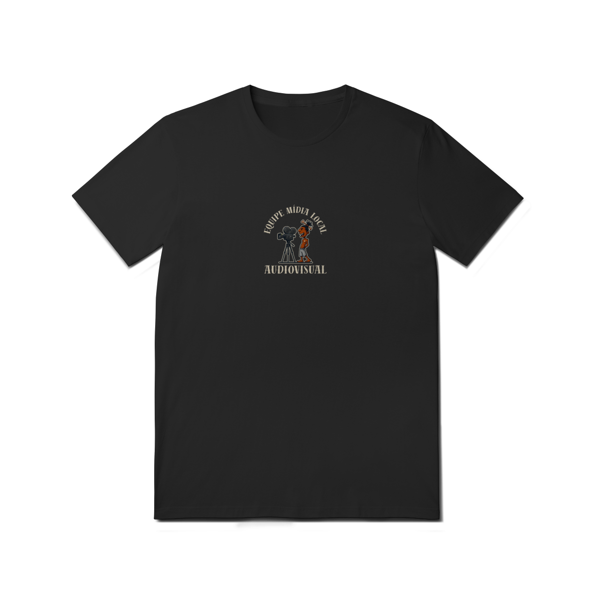 t-shirt midia local frente e costas