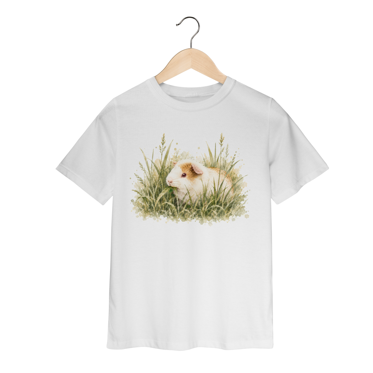 Camiseta INFANTIL Porquinho no Jardim | Linha Artística Vila Cui