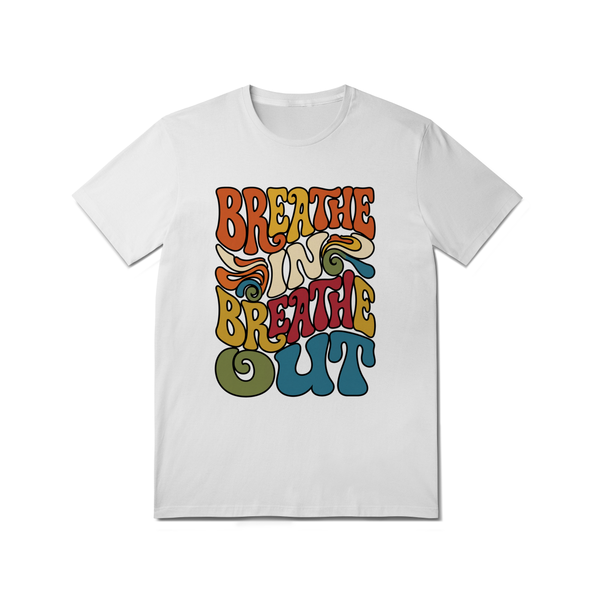 Camiseta Motivacional Retro - Breathe In Breathe Out