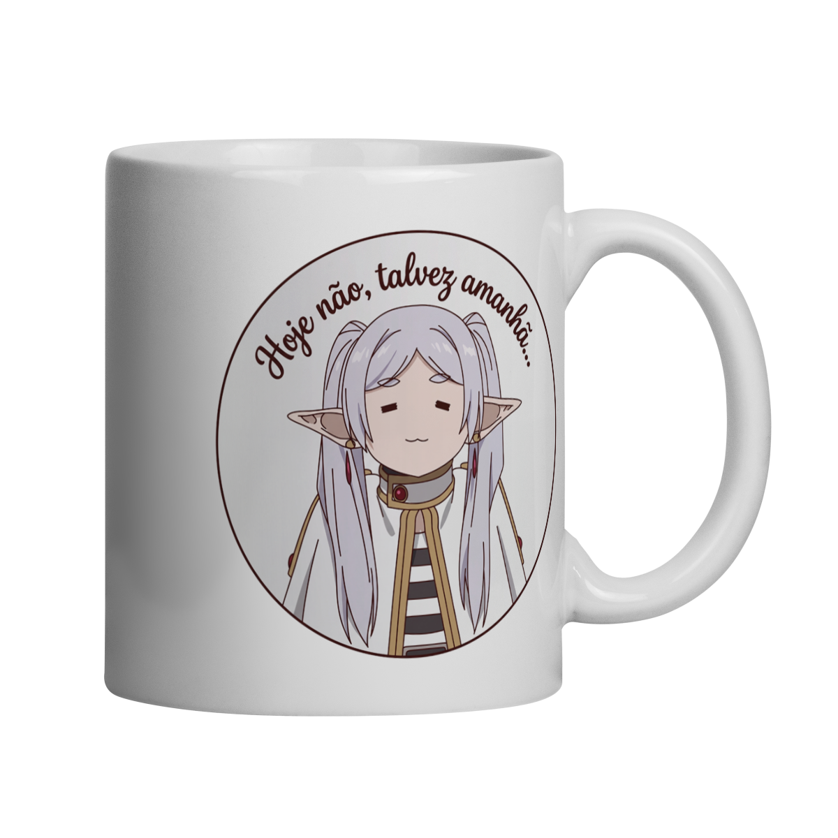 Caneca Frieren – Hoje não, talvez amanhã...