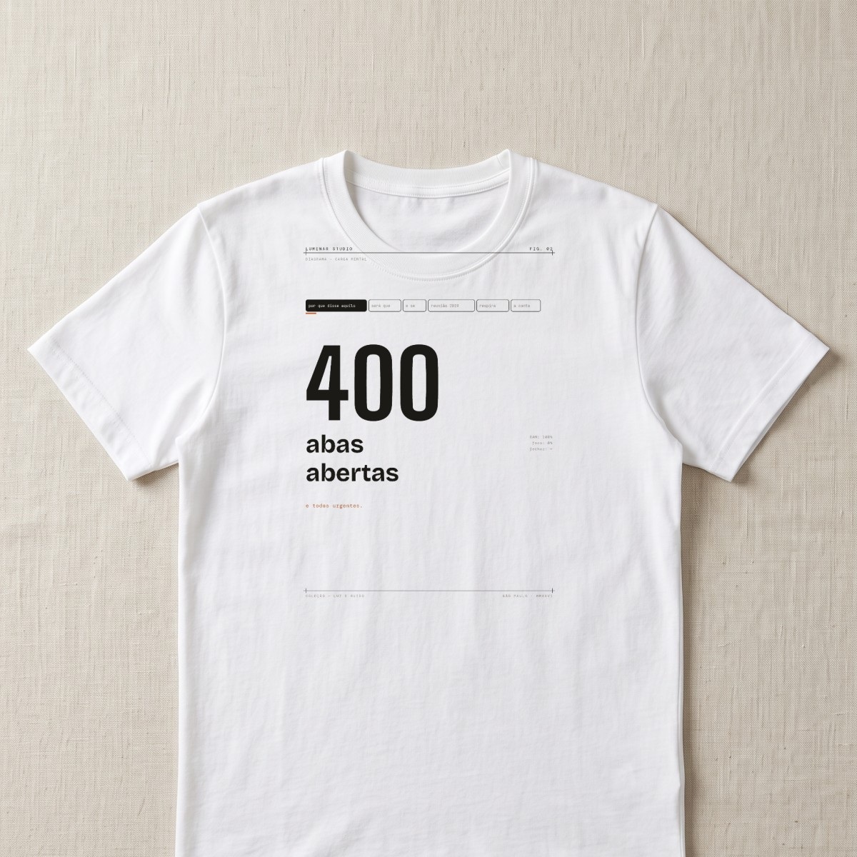 400 abas abertas — Camiseta