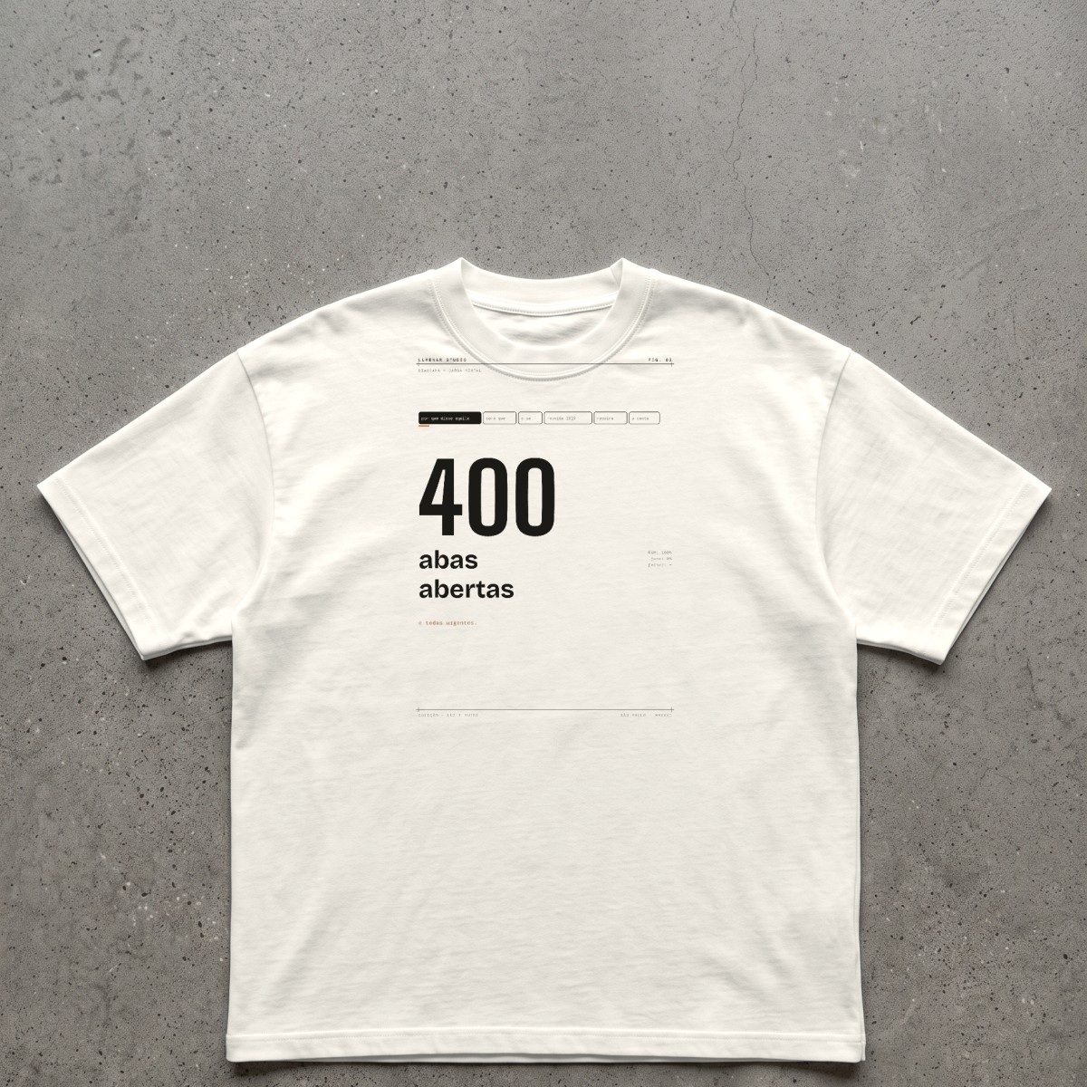 400 abas abertas — Camiseta Oversized