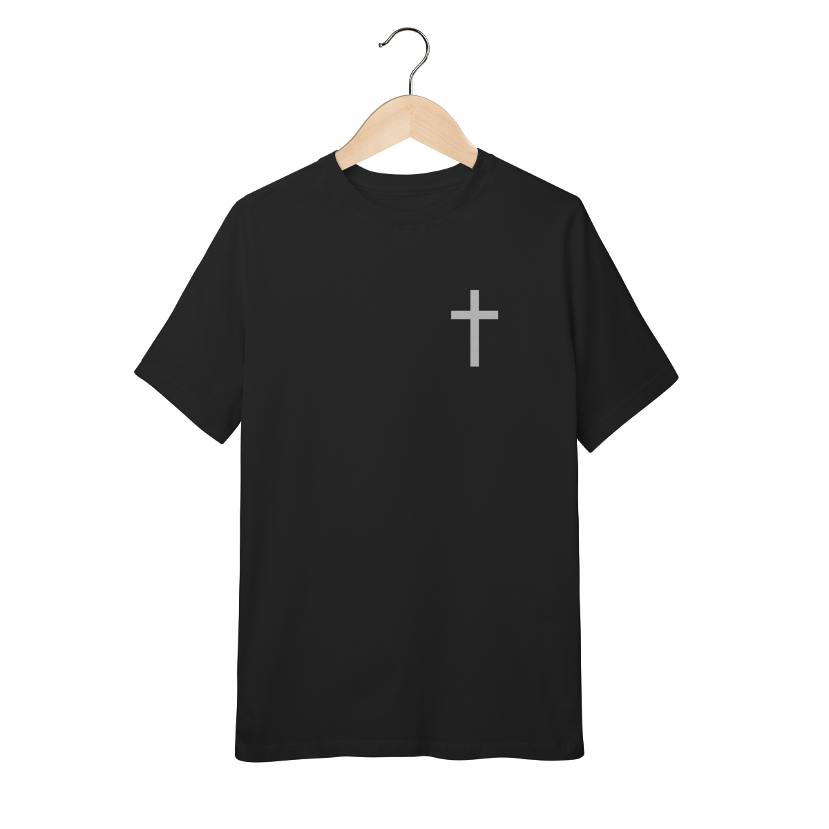 Camiseta Cristã Infantil Minimalista — Cruz Branca (10 a 14 anos)