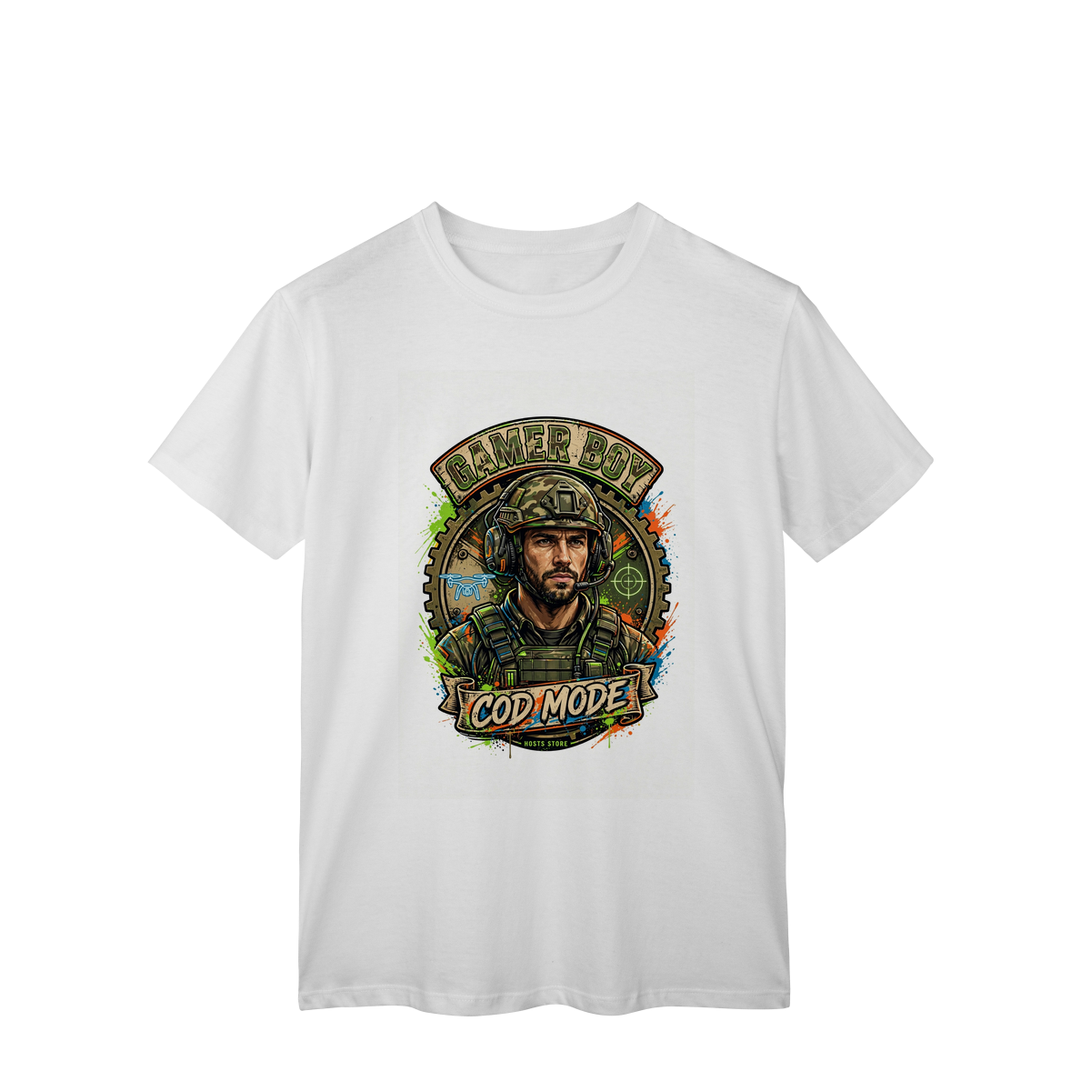 Camisa Gamer Boy Commander Mode - Tactical Boss Hat