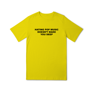 Nome do produto[Baby Tee] HATING POP MUSIC DOESN'T MAKE YOU DEEP
