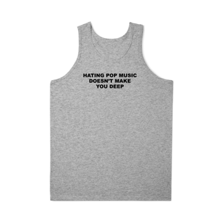 Nome do produto[Regata] HATING POP MUSIC DOESN'T MAKE YOU DEEP