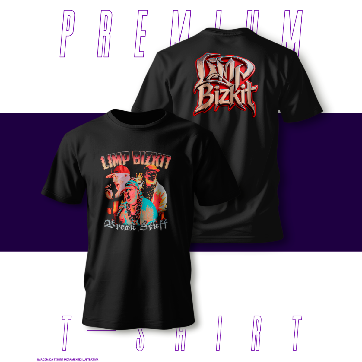 Nome do produto: Camiseta Premium - LimpBizkit - Fred Durst