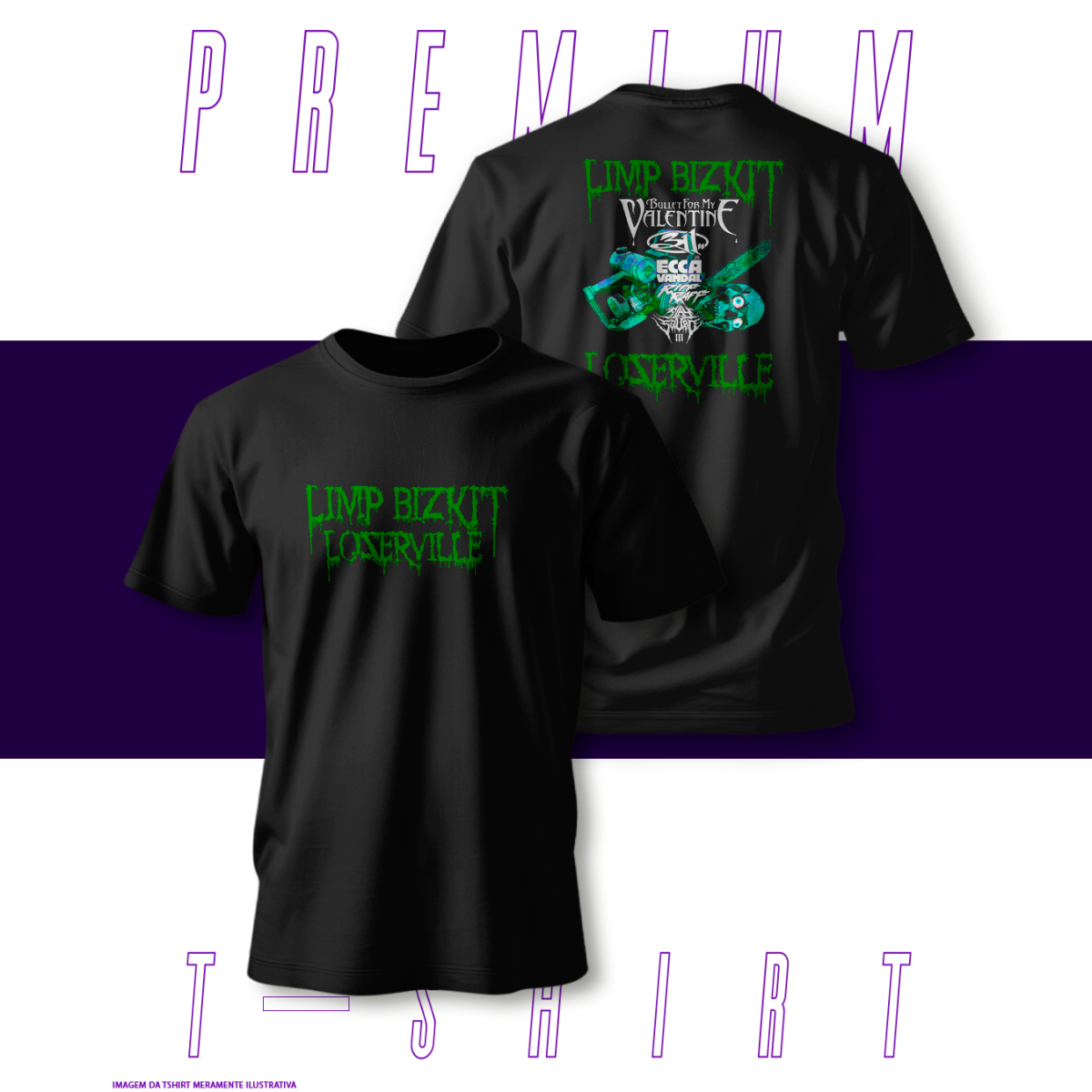 Nome do produto: Camiseta Premium - LimpBizkit Lozerville Tour 2025
