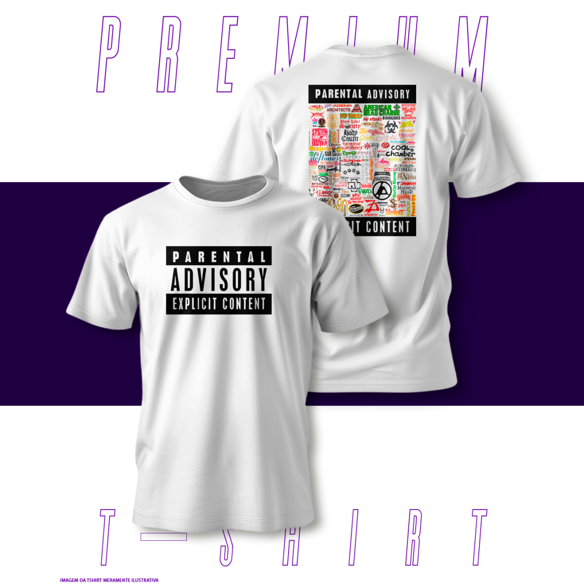 Nome do produto: Camiseta Premium - Parental Advisory 