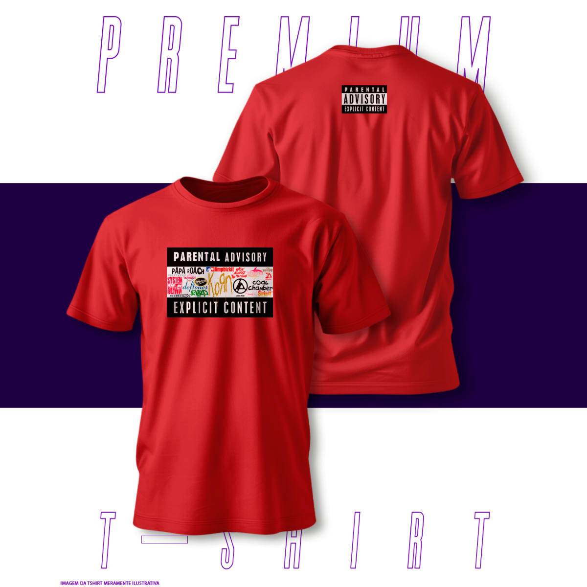 Nome do produto: Camiseta Premium - Parental Advisory 