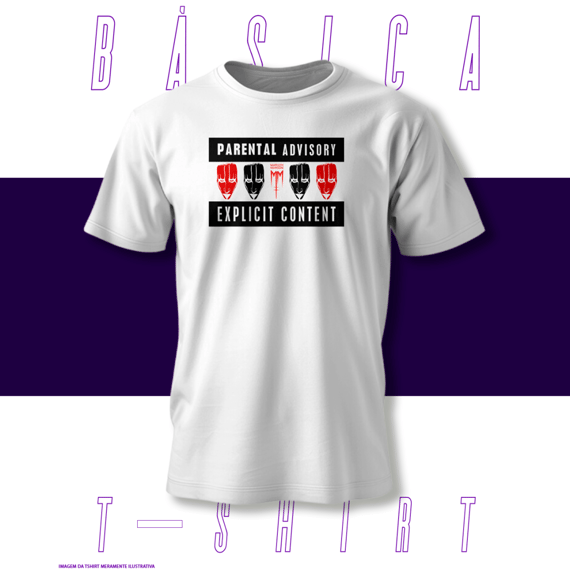 Camiseta Básica - Parental Advisory - Marylin Manson