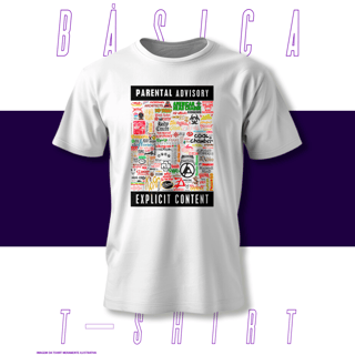 Nome do produto Camiseta Básica - Parental Advisory Bandas anos 2000