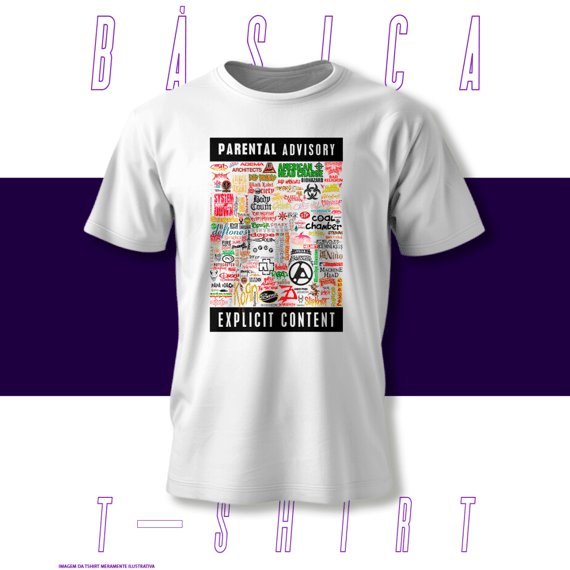 Camiseta Básica - Parental Advisory Bandas anos 2000