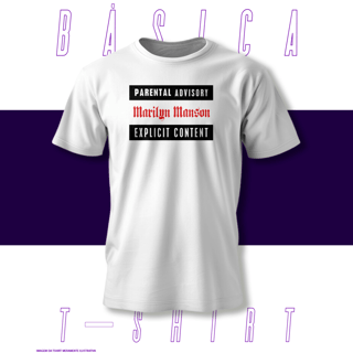 Nome do produto Camiseta Básica - Parental Advisory Marilyn Manson