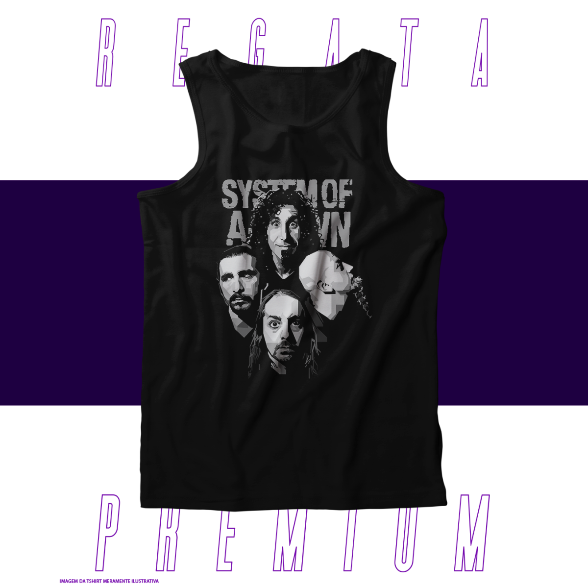 Nome do produto: Regata Premium - System of a Down