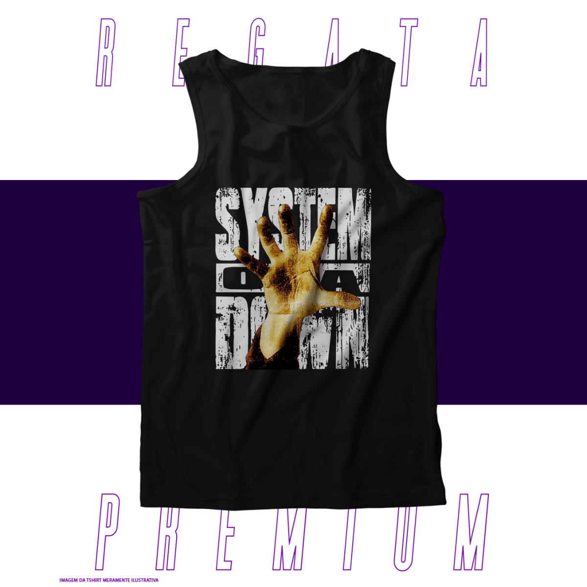 Nome do produto: Regata Premium - System of a Down