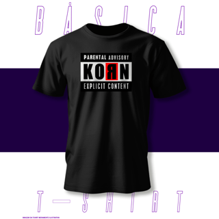 Nome do produto Camiseta Básica - Parental Advisory - Korn