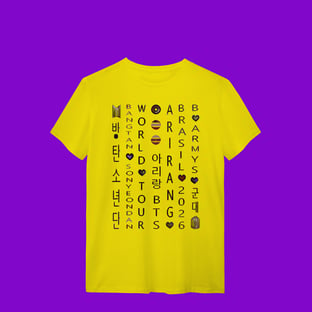 Nome do produtoBTS ARMY ARIRANG CAÇA-PALAVRAS - T-Shirt
