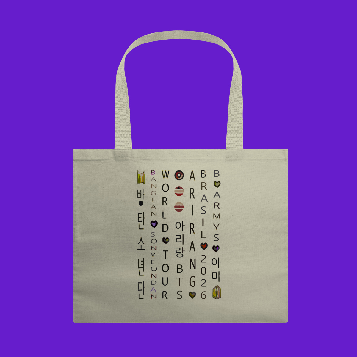 BTS ARMY ARIRANG CAÇA-PALAVRAS - ECOBAG