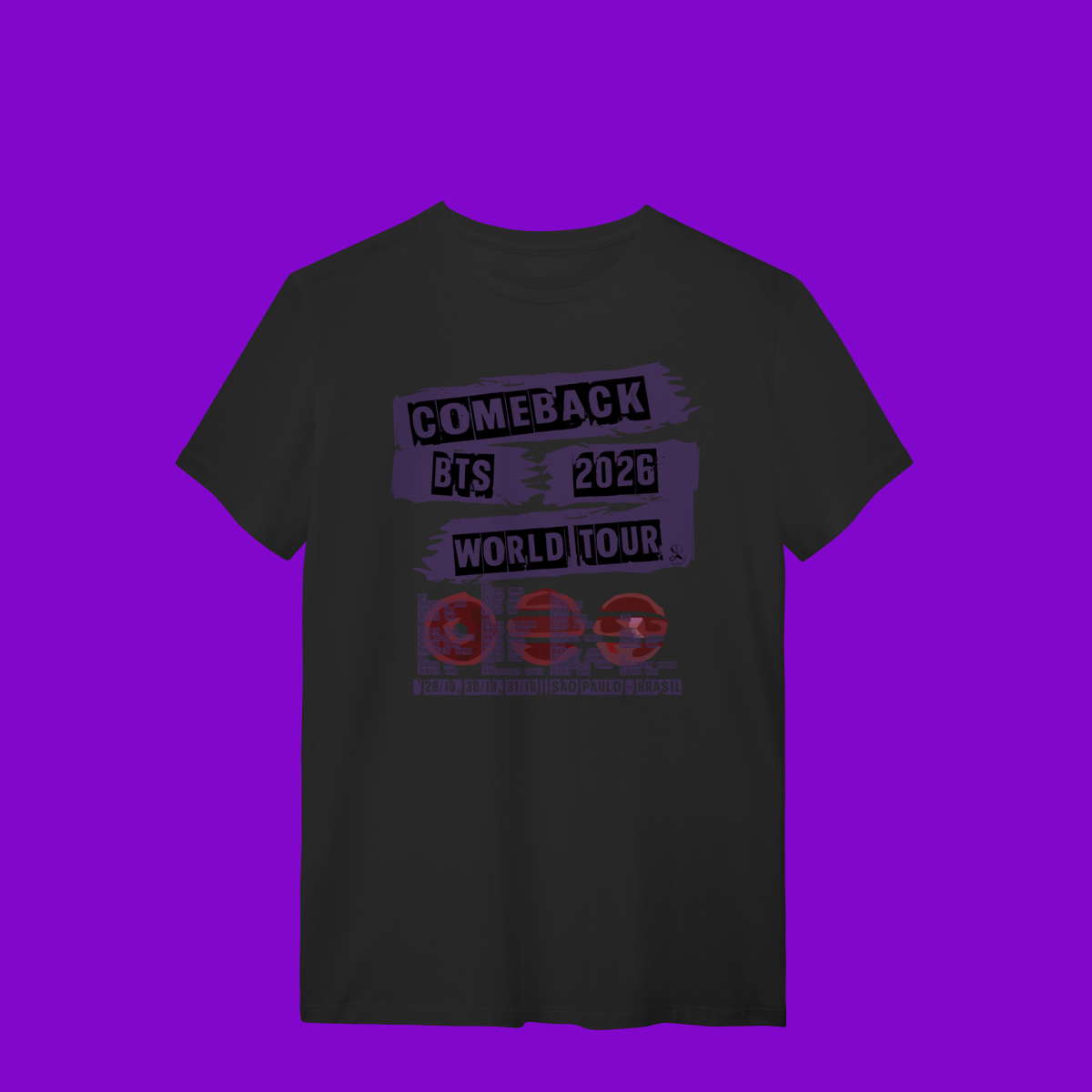 Nome do produto: BTS WORLD TOUR ARIRANG SÃO PAULO 2026 - T-Shirt