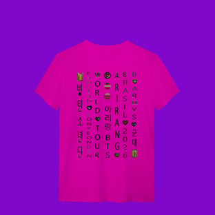 Nome do produtoBTS ARMY ARIRANG CAÇA-PALAVRAS - T-Shirt