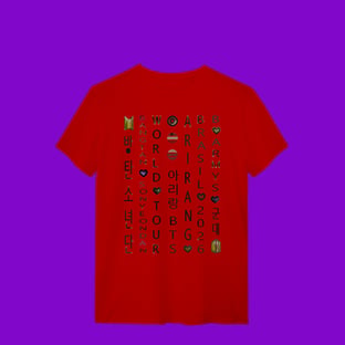Nome do produtoBTS ARMY ARIRANG CAÇA-PALAVRAS - T-Shirt